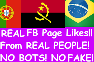 get You 50 REAL Portuguese Facebook  Page Fans Likes No fake