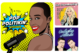 draw a portrait based podcast cover art