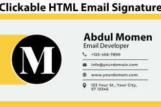 clickable HTML email signature design for outlook gmail apple