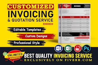 design professional and editable invoice template in ms word or excel