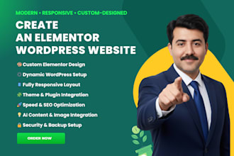 create an elementor based wordpress website