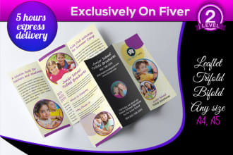 design leaflet, trifold or any fold in any size