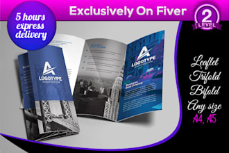design ultra professional leaflet, bi fold or any size fold