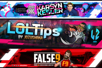 create custom youtube or twitch banners and profile pics