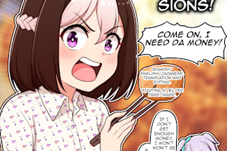 translate and edit japanese pics, drawings ormanga to spanish or english