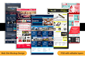 design business web site mockup in photoshop
