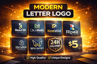 design modern minimalist letter logo with fast 24h delivery