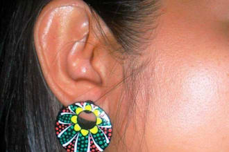 send you 2 pairs of unique handmade painted coconut earings