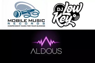 design unique dj music band and video production logo design