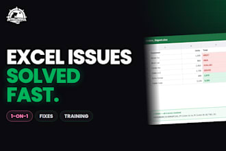 consult with you to solve your microsoft excel issues
