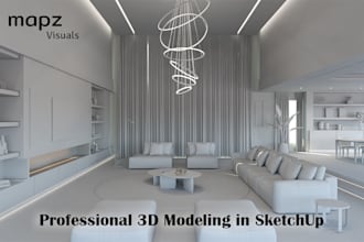 make high quality 3d sketchup models for architecture and design