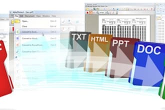 convert PDF to word,excel,powerpoint,html,image or text in 5 hours
