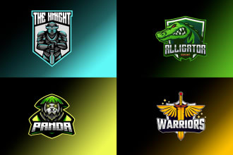 design mascot, esports, gaming, and youtube logo