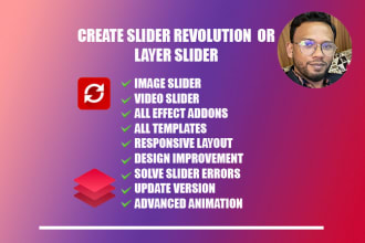 create a custom slider revolution or layer slider