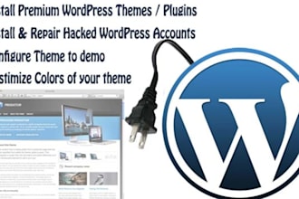 install Wordpress, Themes, Plugins, repair existing WP install on your hosting