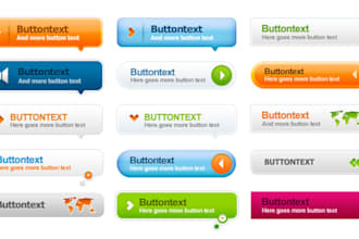 make 5 professional web buttons, stickers or badges for your website