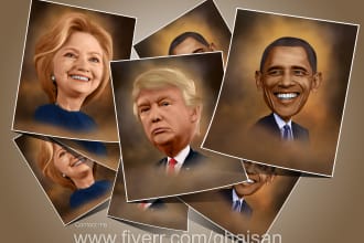 make digital portrait caricature from your photo