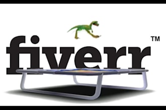 make a dinosaur jump on trampoline in front of your logo
