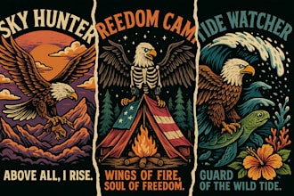 do vintage, retro, custom tshirt design for you