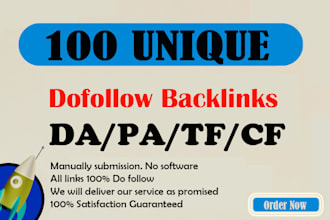 build 100 dofollow backlinks from unique referring domains