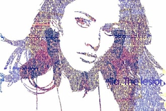 create a excellent typography portrait of your picture