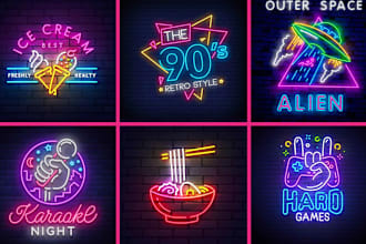 do neon logo or neon sign or neon gif for you