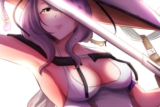 draw your character more cute or fierce in anime manga style