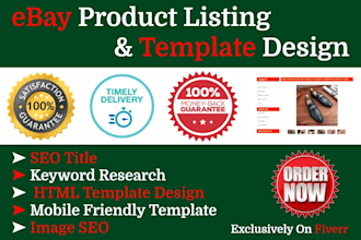 do ebay product listing with SEO and HTML template design