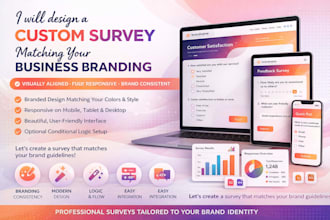 design a responsive survey matching your business branding