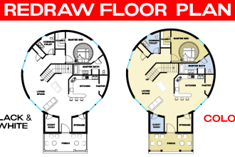 redraw floor plan, convert pdf to cad dwg with scale