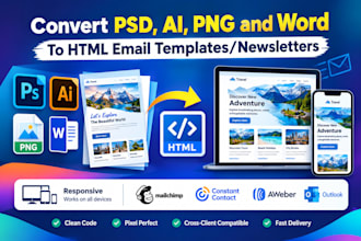 convert psd ai png and word to html email templates newsletters