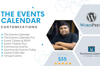 customize the events calendar in wordpress