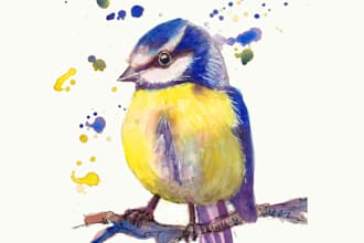 create artistic bird illustrations in watercolors