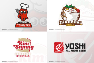 make a sushi, ramen logo for your asian food restaurant