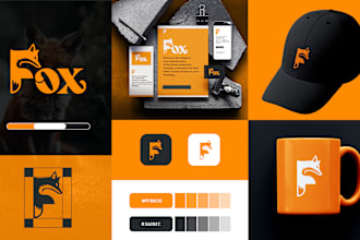 create company logo design and complete brand identity with a full branding kit