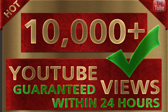 give you 10,000+ guaranteed high retention Youtube Views within 24 hours [Level 2]