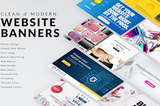 create modern web banners and header design