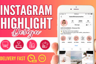 design a custom instagram story highlight covers luxury in 24h feed