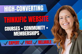 build thinkific website and set up online course