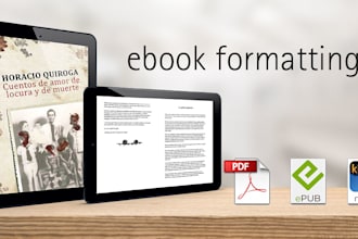 do print book design and ebook formatting for kindle, amazon, epub, PDF, etc