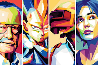 custom wpap pop art portrait unique colorful