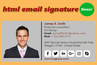 create clickable html email signature