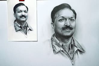 draw photorealistic pencil portrait