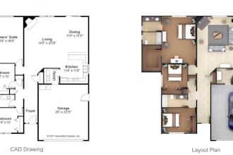 create color floor plan  2d rendering