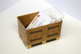 make papercraft business card holder with your logo on it