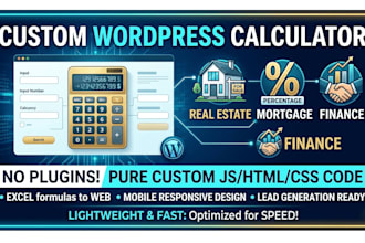 build custom wordpress finance mortgage or real estate calculator
