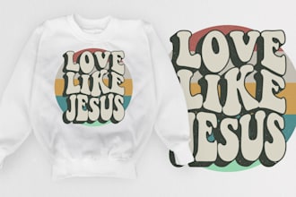 do retro style typography t shirt design