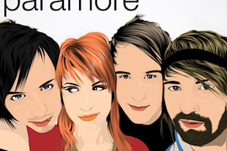 vector and cartoonize your group picture or photo