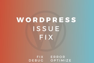 fix wordpress issues , errors or bugs in 24 hours