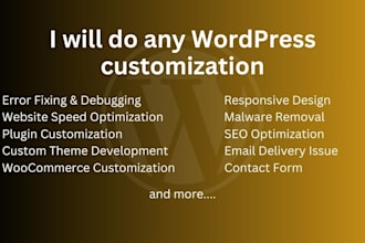 do any wordpress customization and fix wp issue